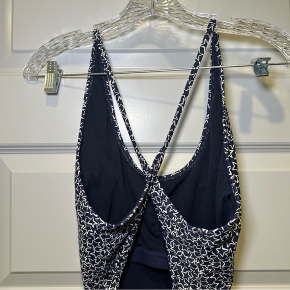 Gap Navy/White Star Print Cross Back One Piece Swimsuit size L - Picture 9 of 12